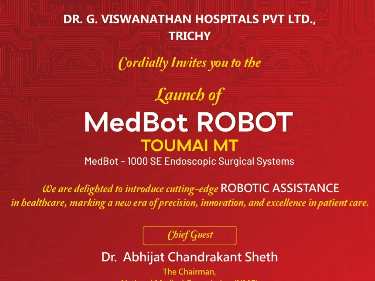 MedBot ROBOT TOUMAI MT Launch Invitation